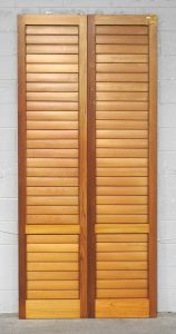 Tall Pair of Cedar Articulating Louvre Shutter/Doors
