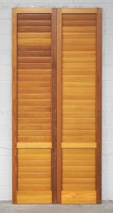 Tall Pair of Cedar Articulating Louvre Shutter/Doors
