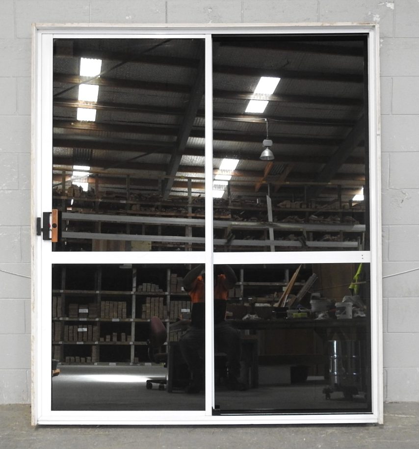 White Aluminium Sliding Door - Opens Right To Left