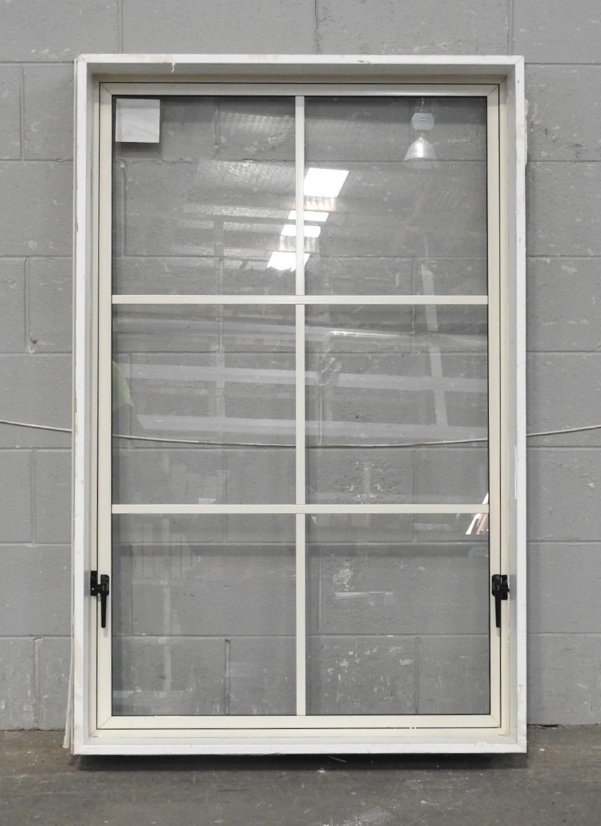 Off White Aluminium Single Awning Portrait Window