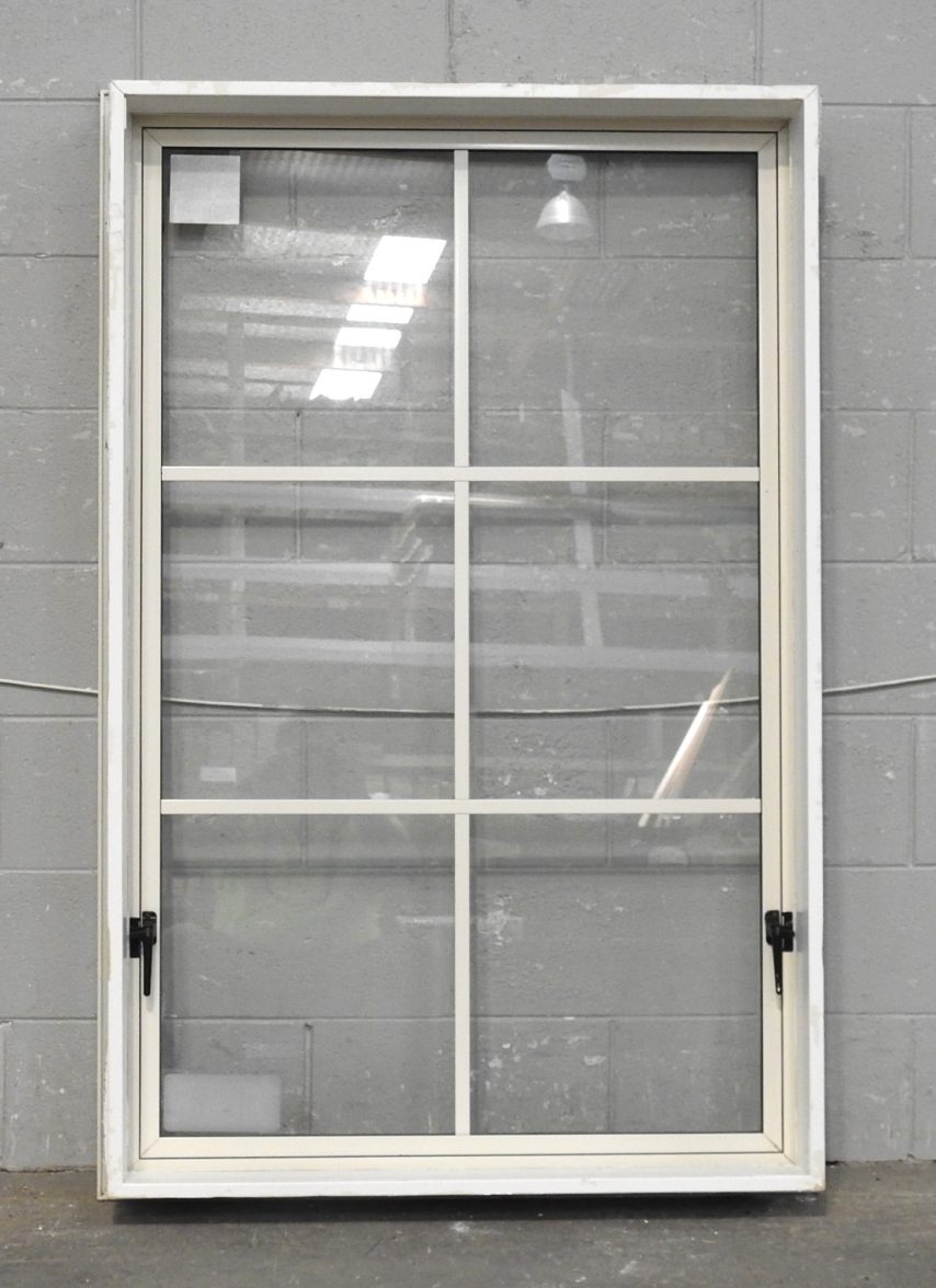 Off White Aluminium Single Awning Portrait Window