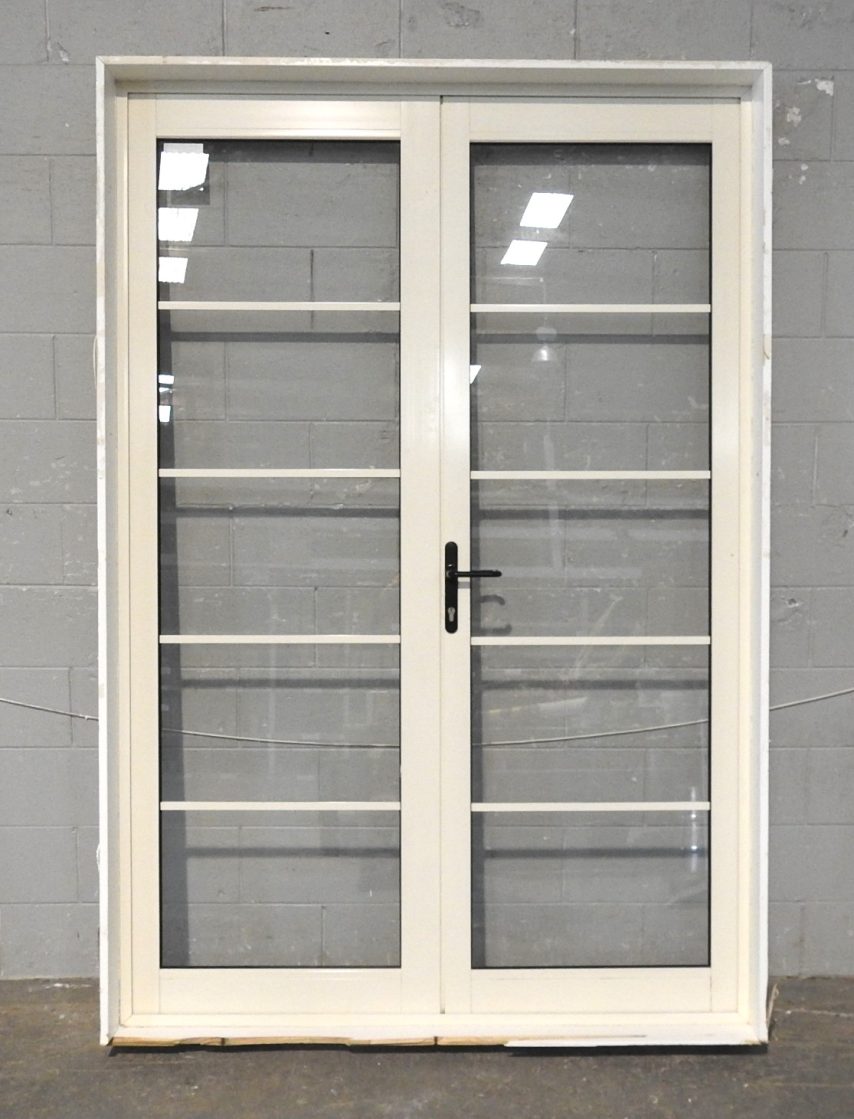 Off White Aluminium French Doors