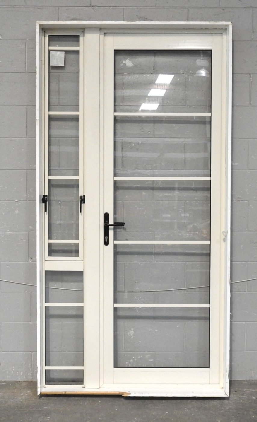 Off White Aluminium Door With Sidelight