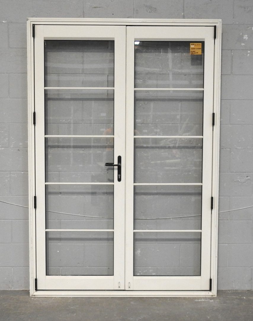 Off White Aluminium French Doors