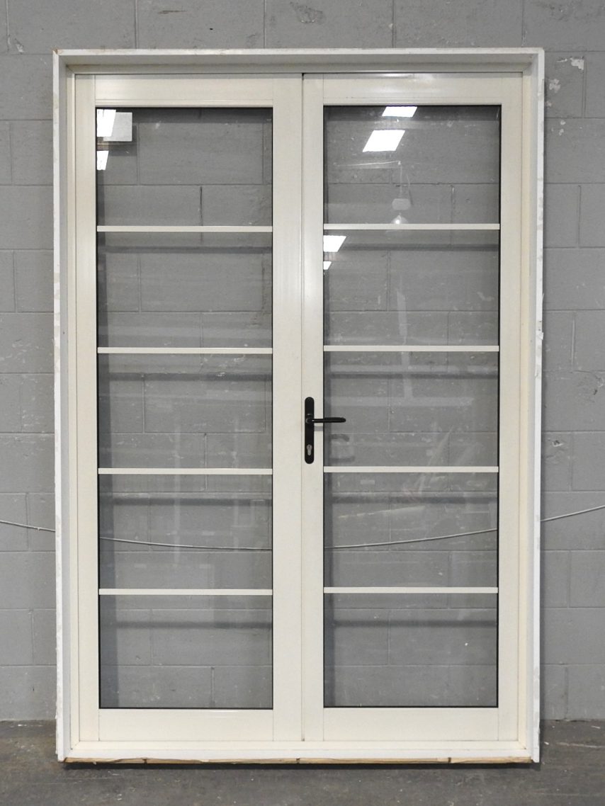 Off White Aluminium French Doors