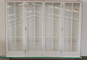 Wooden French door with sidelights