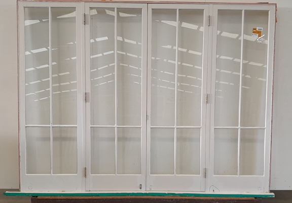 Wooden French door with sidelights