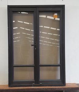 Dark bronze aluminium French doors