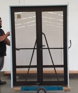 Dark bronze aluminium French doors