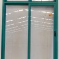 Teal aluminium sliding door