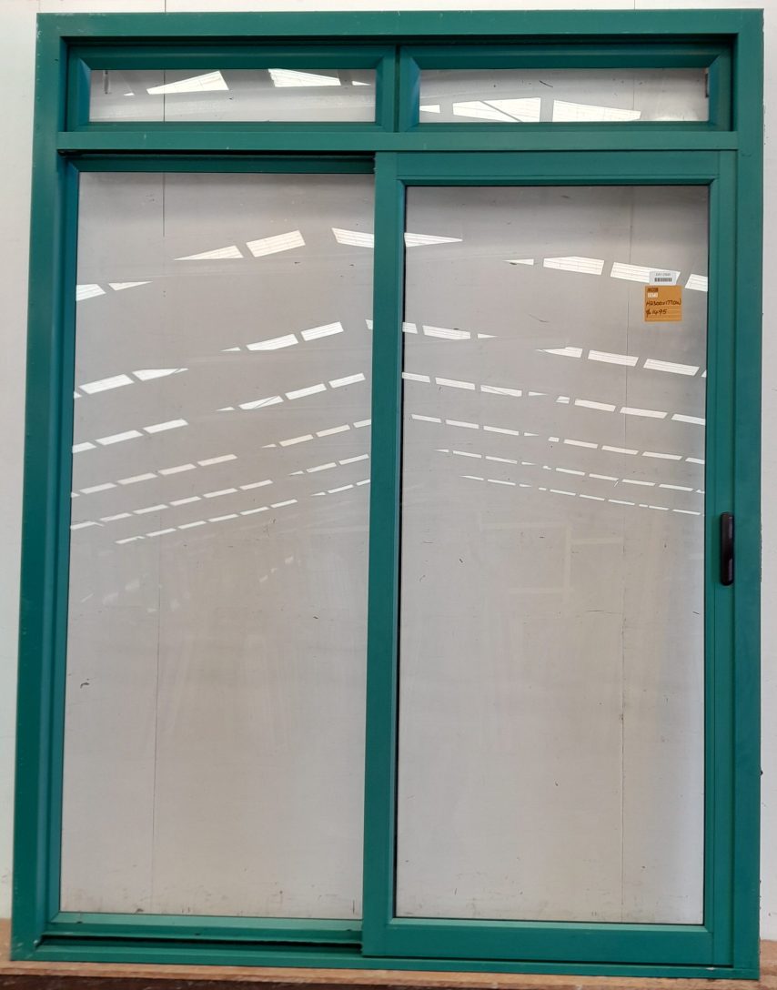 Teal aluminium sliding door