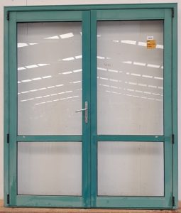 Teal aluminium French doors