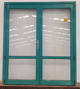 Teal aluminium French doors