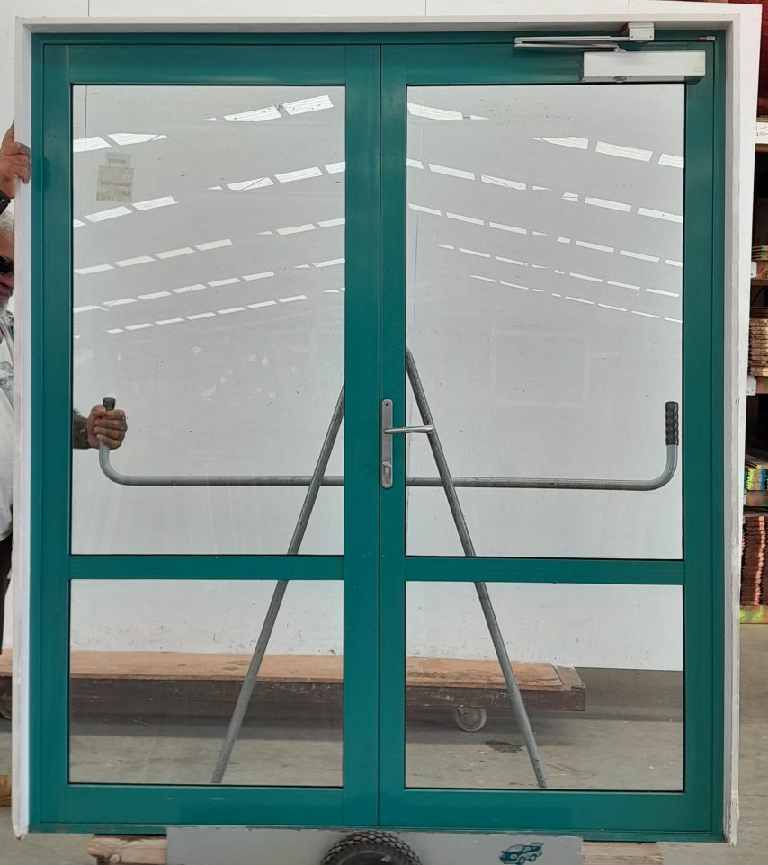 Teal aluminium French doors