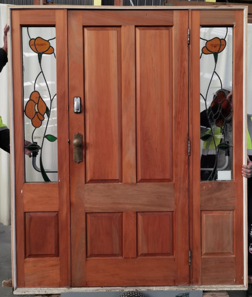 Beautiful wooden leadlight entrance door