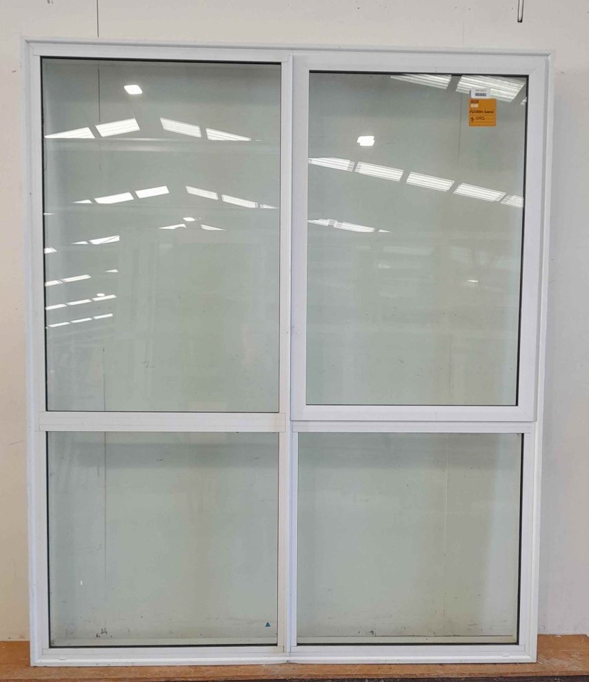 White aluminium double glazed single awning