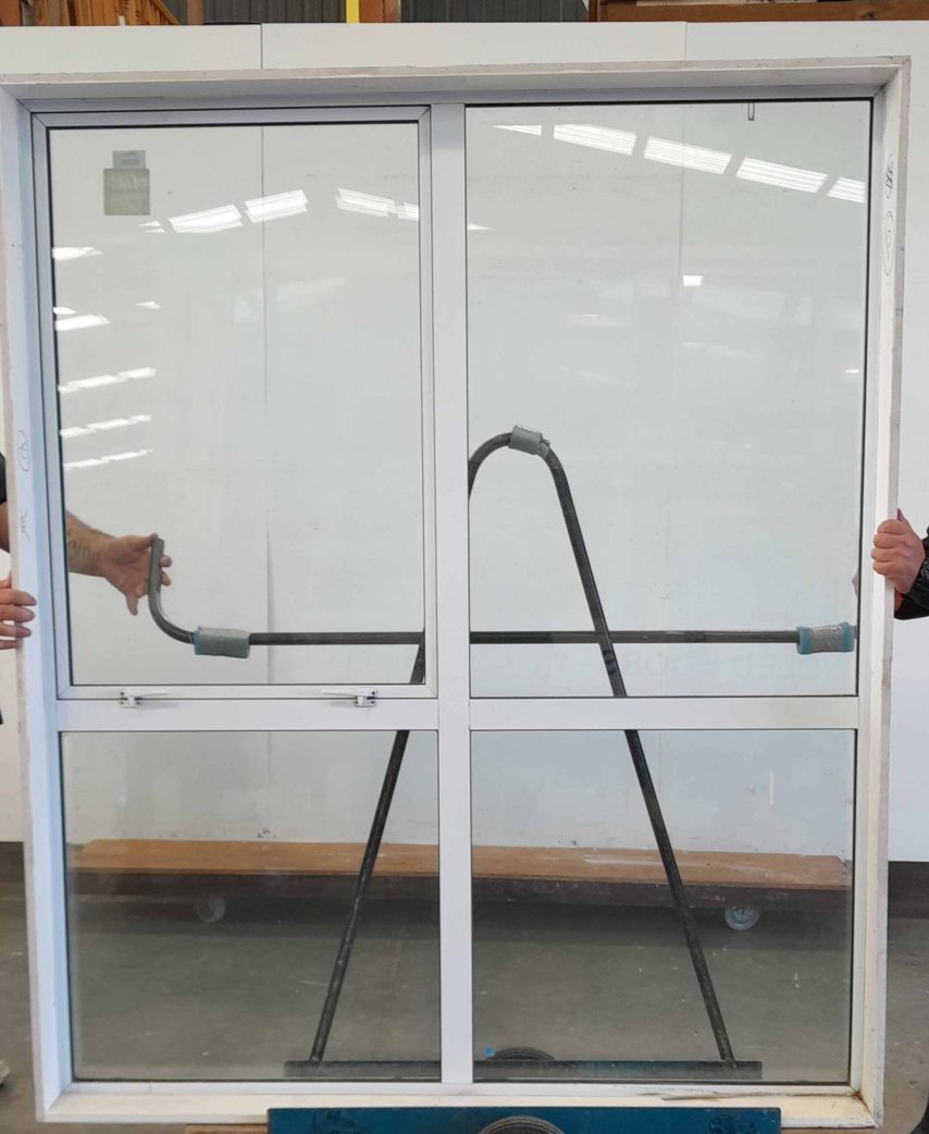 White aluminium double glazed single awning