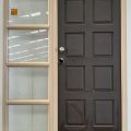 Desert sand aluminium frame cedar door