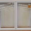 White aluminium casement window