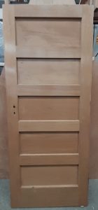5 panel Solid Rimu Native timber bungalow door