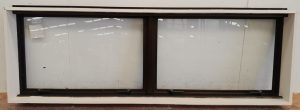 Dark bronze aluminium twin awning window