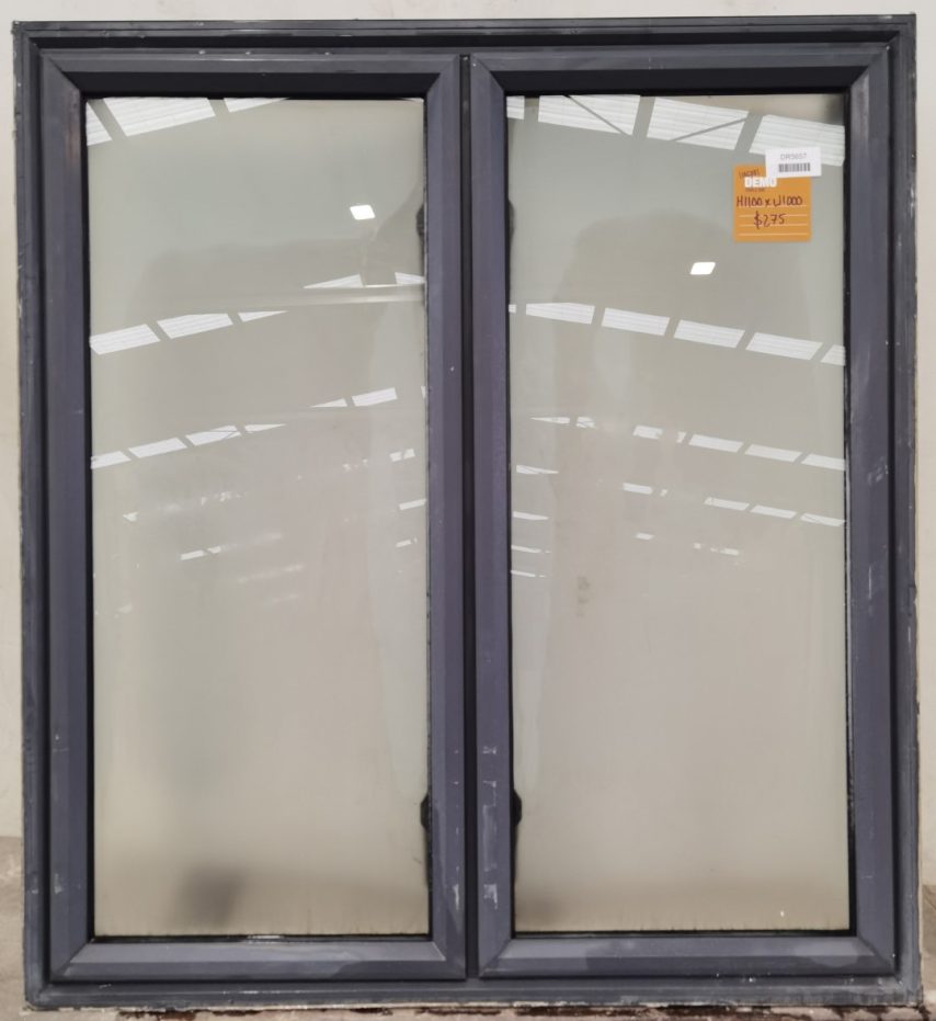 Denim blue aluminium twin casement window