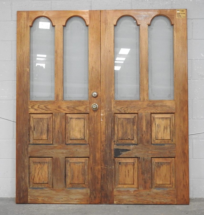 Wooden Exterior Double Doors - Unhung