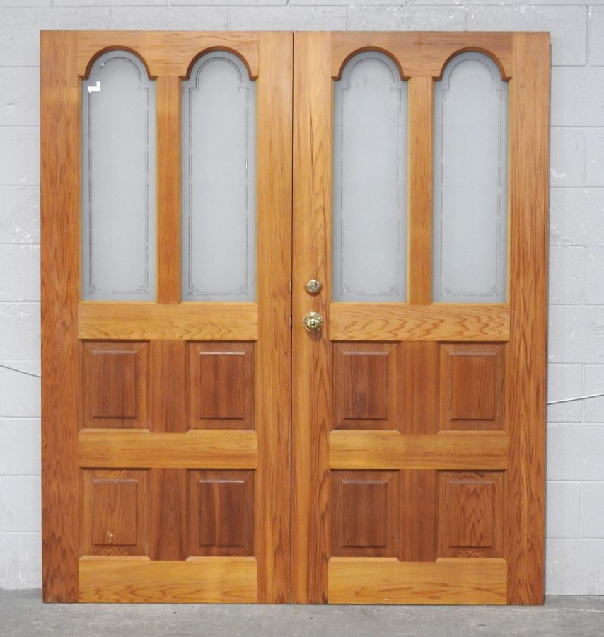 Wooden Exterior Double Doors - Unhung