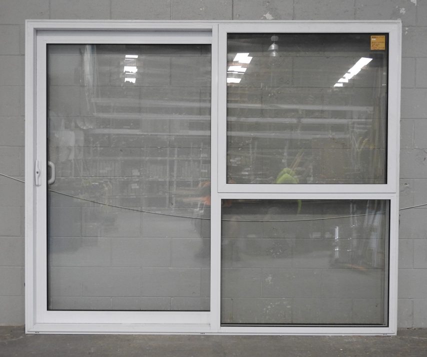 White Aluminium Sliding Door - Double Glazed