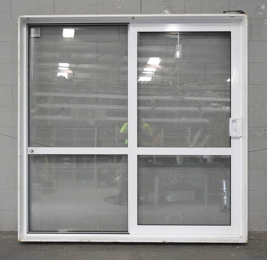 White Aluminium Sliding Door - Double Glazed