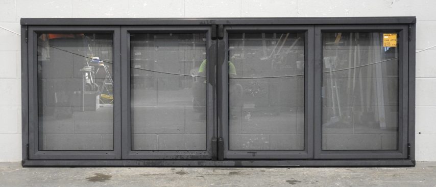 New Denim Blue Aluminium Bi-Fold Window