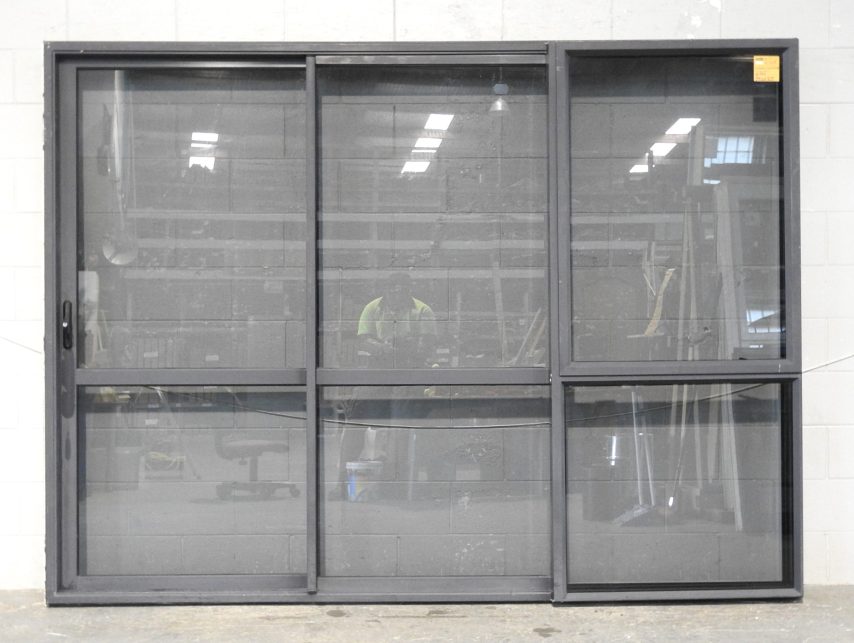 New Denim Blue Aluminium Stacker Sliding Door > L to R