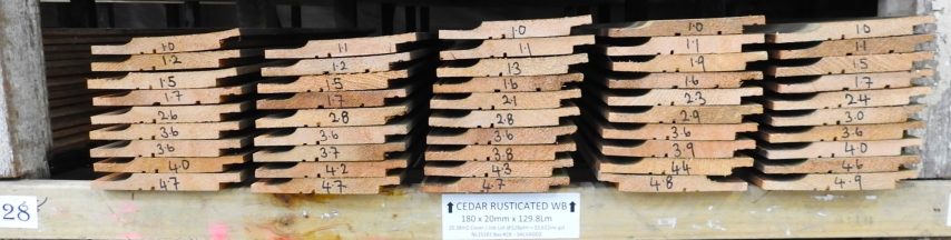 Cedar 180mm Rusticated Weatherboard - 129Lm Job Lot