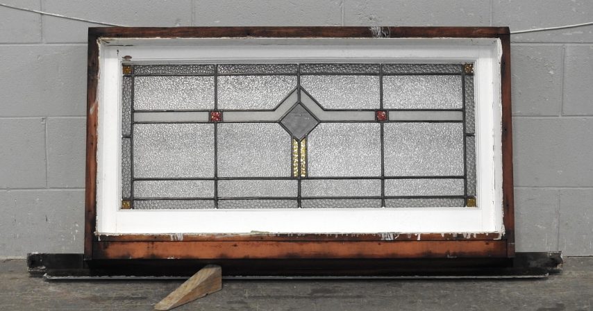 Wooden Stained Glass Leadlight Window c.1930