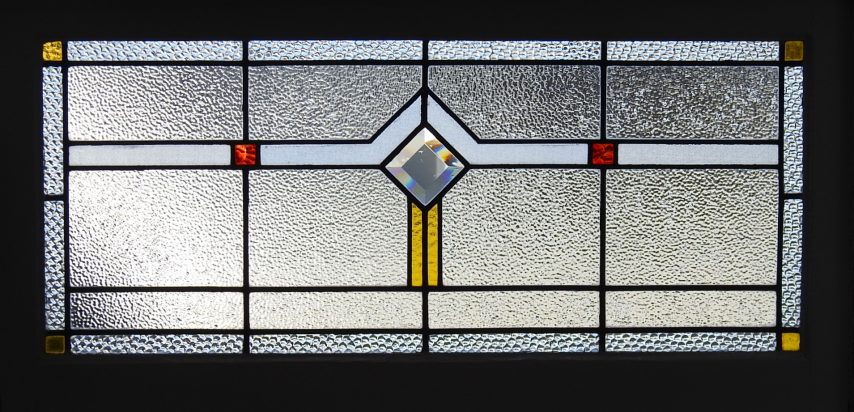 Wooden Stained Glass Leadlight Window c.1930