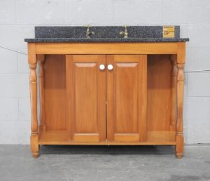 Villa Style Wooden Vanity w Granite Top & Upstand