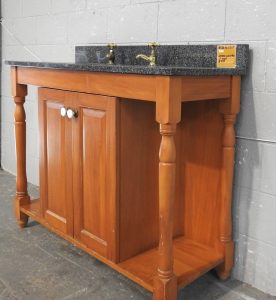 Villa Style Wooden Vanity w Granite Top & Upstand
