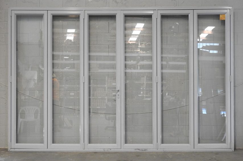 Silver Pearl Aluminium 6-Leaf Bi-Folding Doors