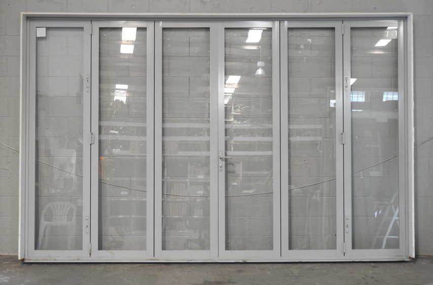 Silver Pearl Aluminium 6-Leaf Bi-Folding Doors