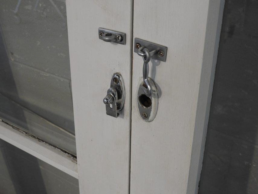 Wooden French Doors with Awning Window Sidelights