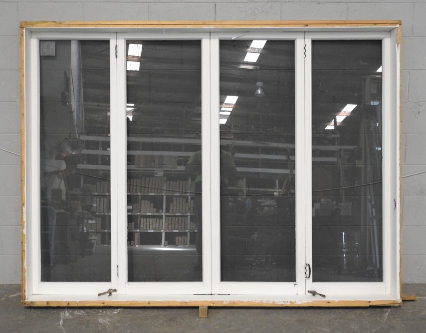 Large Wooden Bi-Fold Window with Tinted Glass