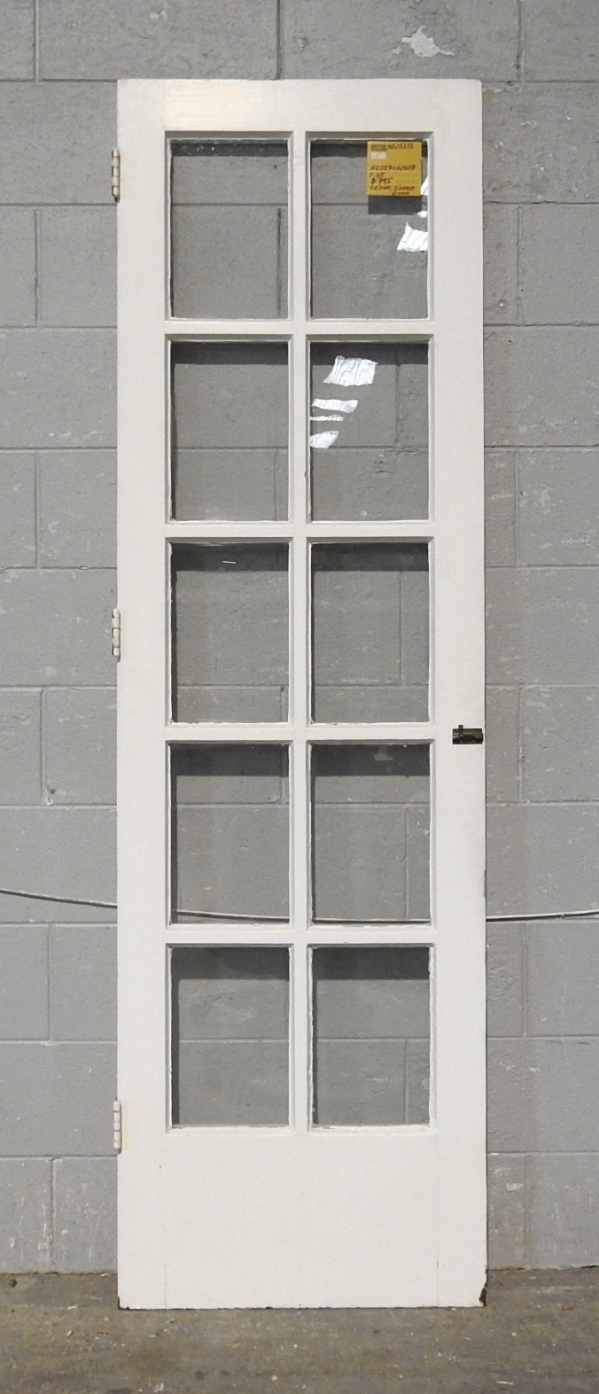 Narrow Wooden Colonial Style 10-Light Door - Unhung