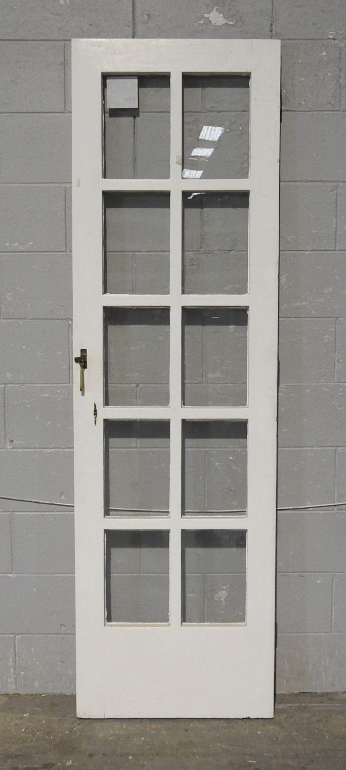 Narrow Wooden Colonial Style 10-Light Door - Unhung