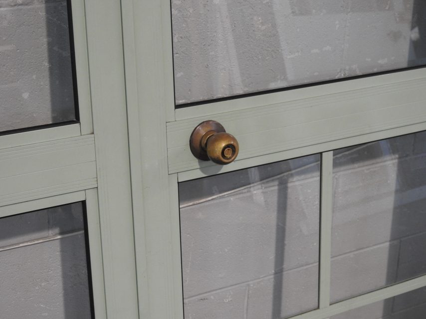 Mist Green Aluminium French Doors with Sidelights