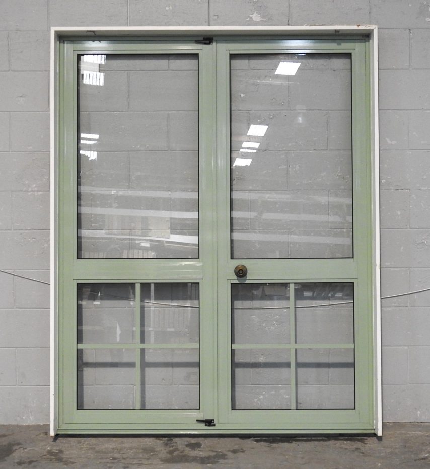 Mist Green Aluminium French Doors