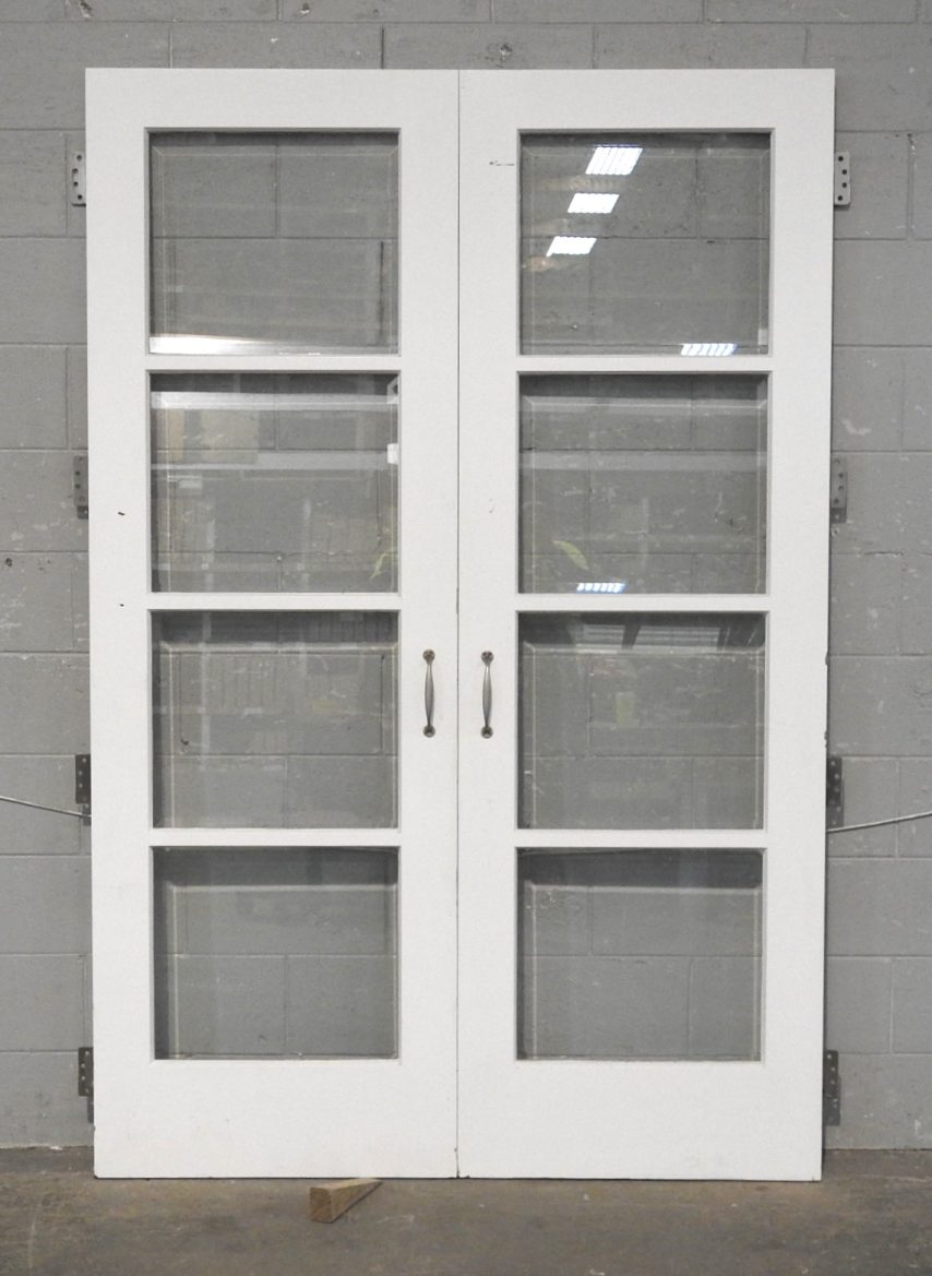 Wooden Internal French 4-Light Doors with Bevelled Edge Glass