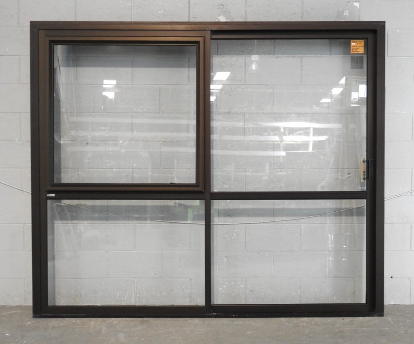 Dark Bronze Aluminium Sliding Door - Opens Right To left