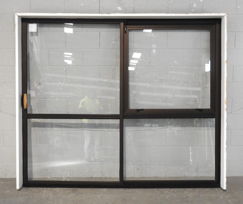 Dark Bronze Aluminium Sliding Door - Opens Right To left