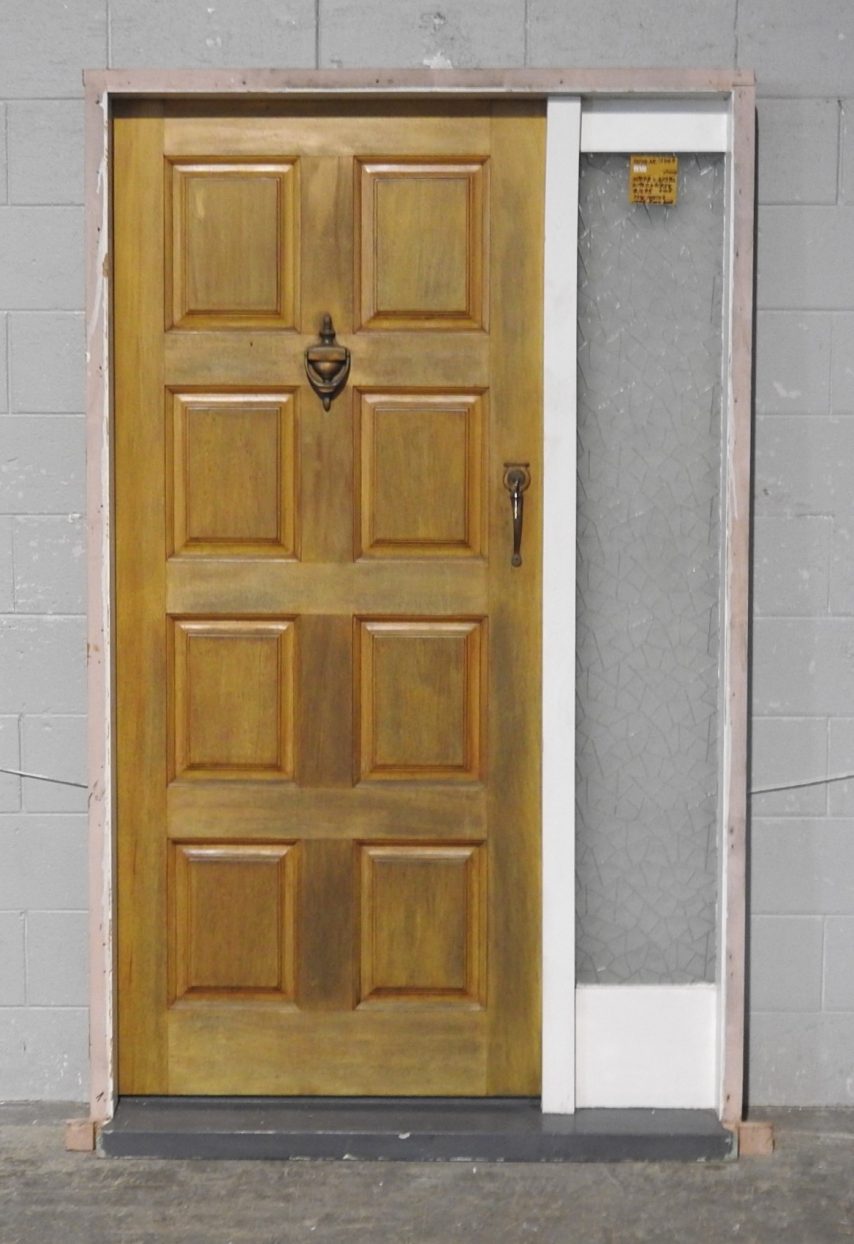 Wooden 8-Panel Entrance Door with Side Light