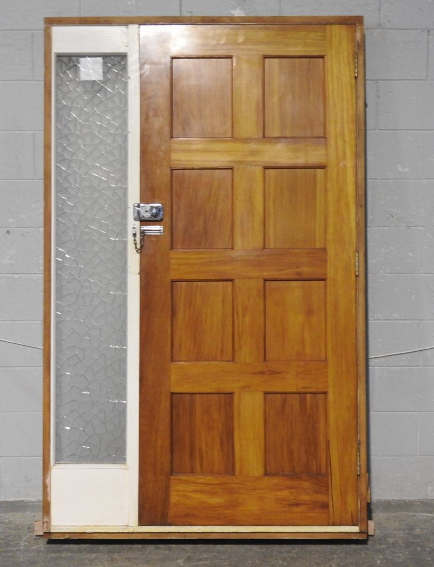 Wooden 8-Panel Entrance Door with Side Light